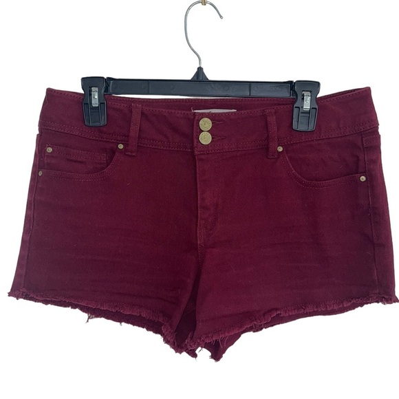 refuge Pants - Refuge maroon ruff hem shorts. Size 10 GUC